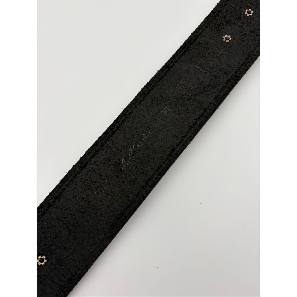 Vintage USA Made Black Leather Southwestern Concho Belt Boho Western Size Small - Picture 6 of 12